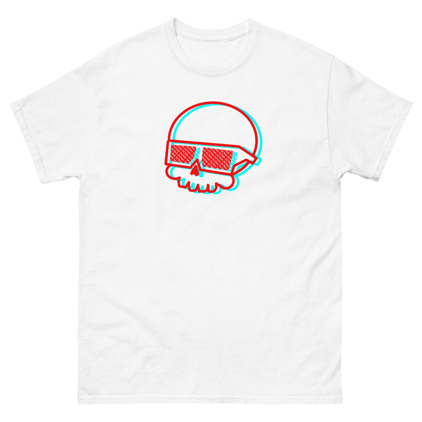 Red and Cyan Reb 3d Logo Men's classic tee