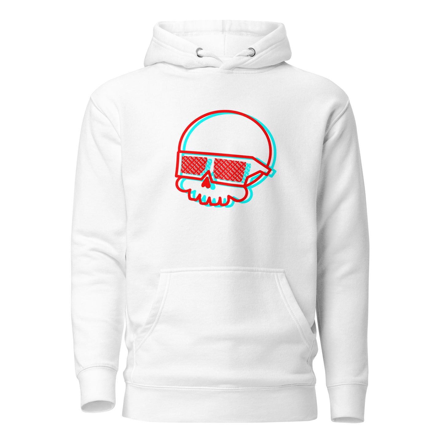 Red and Cyan Reb 3d Logo Unisex Hoodie