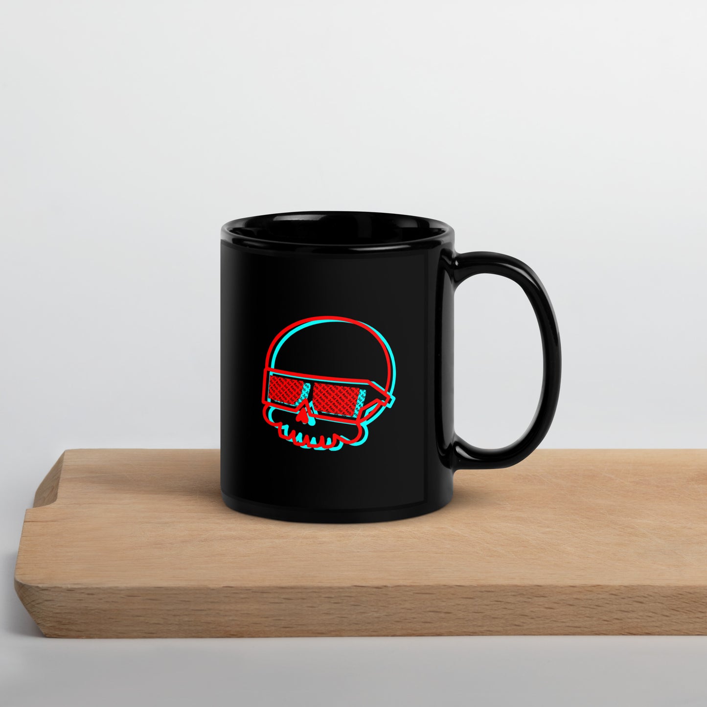 Red and Cyan Reb 3d Logo Black Glossy Mug