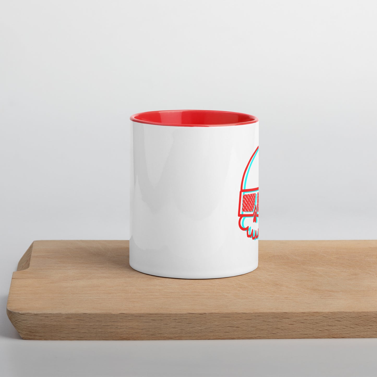 Red and Cyan Reb 3d Logo Mug with Color Inside
